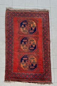 AFGHAN ART DECO WOOL RUG