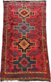 VINTAGE SIGNED KAZAK RUG
