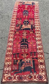 RARE HAND-KNOTTED TRIBAL RUNNER RUG