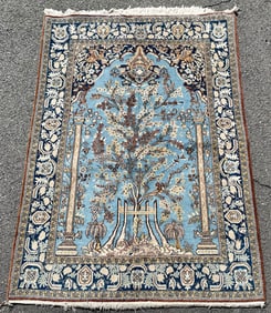 WOOL AND SILK PERSIAN GHOM RUG