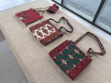 (3) VINTAGE WOOL HANDBAGS