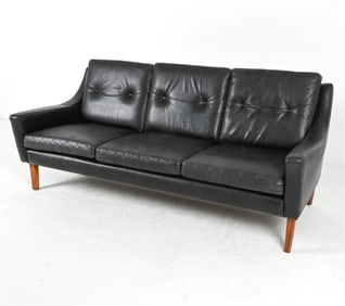 MANNER OF BORGE MOGENSEN DANISH LEATHER SOFA
