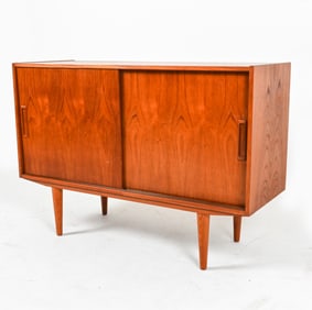 DANISH TEAK CREDENZA CABINET, C.1960'S