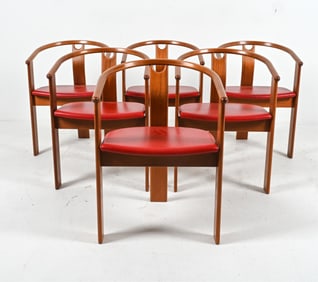 (6) TEAK ARM CHAIRS BY LANDERHOLM & LUND