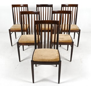 (6) ROSEWOOD DINING CHAIRS BY HW KLEIN
