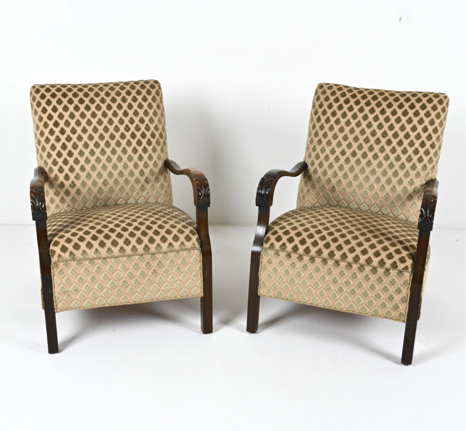 (2) SCANDINAVIAN MAHOGANY DECO STYLE ARM CHAIRS (1 of 14)