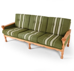 DANISH BRUTALIST CARVED OAK SOFA, C.1970'S