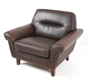 DANISH MODERN LEATHER ARM CHAIR