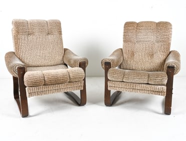 (2) DANISH CORDUROY LOUNGE CHAIRS, C.1970'S