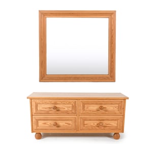 SCANDINAVIAN PINE HALL CHEST AND MIRROR