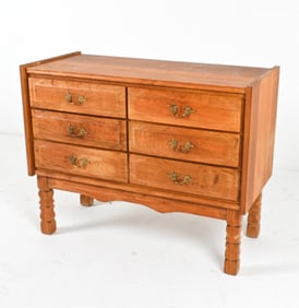 DANISH OAK LOW CHEST OF DRAWERS