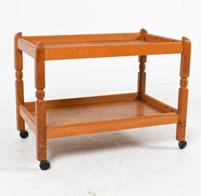 SCANDINAVIAN OAK BAR CART, C.1970'S