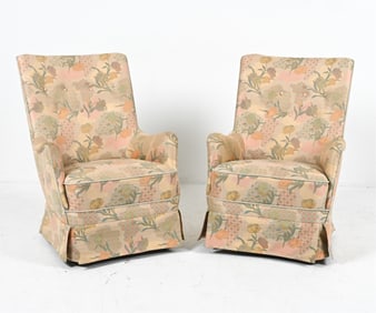 (2) SCANDINAVIAN UPHOLSTERED LOUNGE CHAIRS