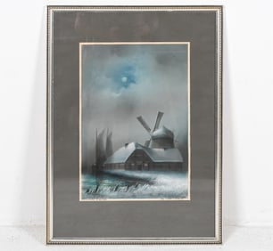 KAI LOTH JENSEN - OIL PASTEL LANDSCAPE ON PAPER