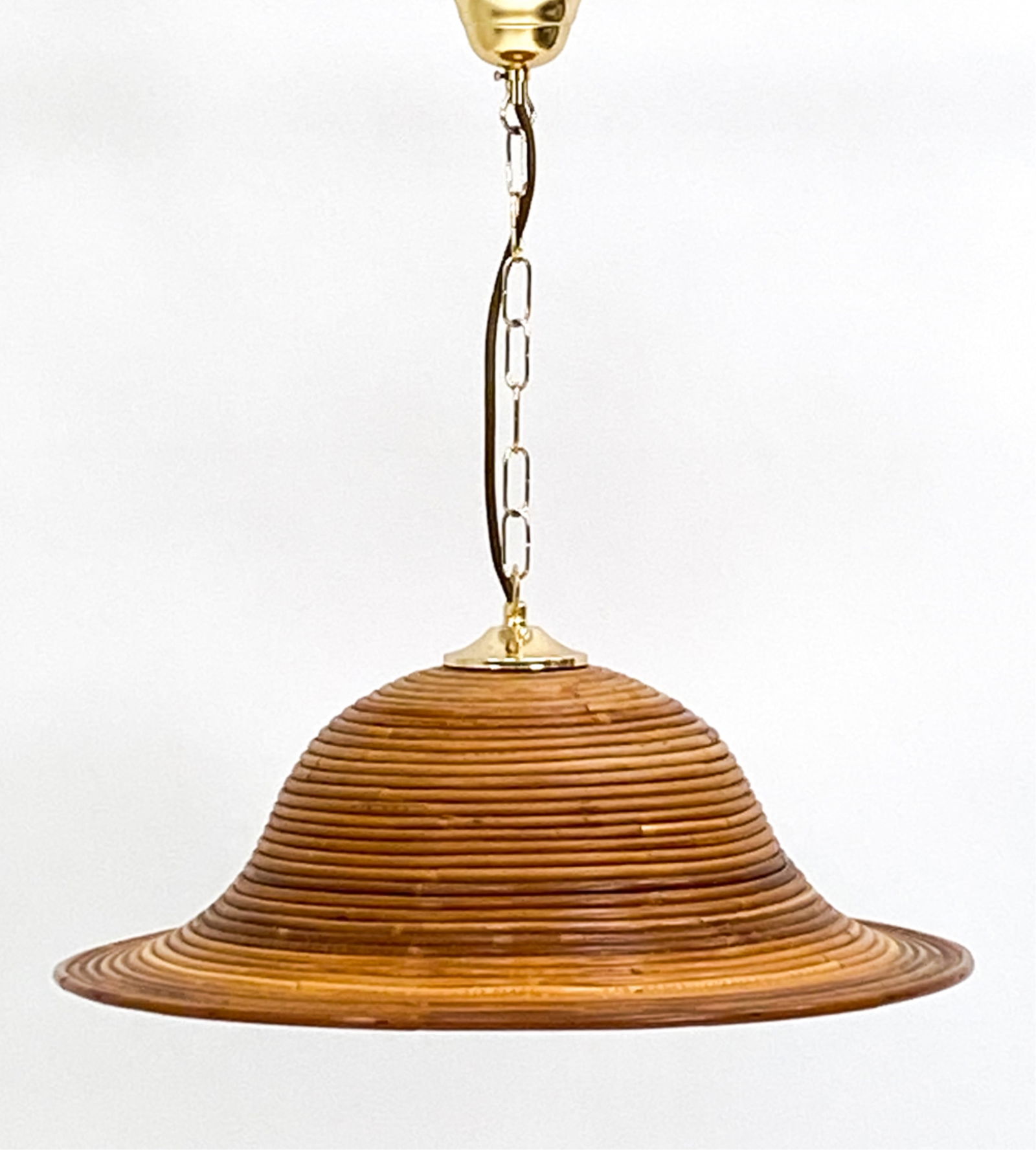 VINTAGE PENCIL REED BAMBOO PENDANT LAMP (1 of 9)