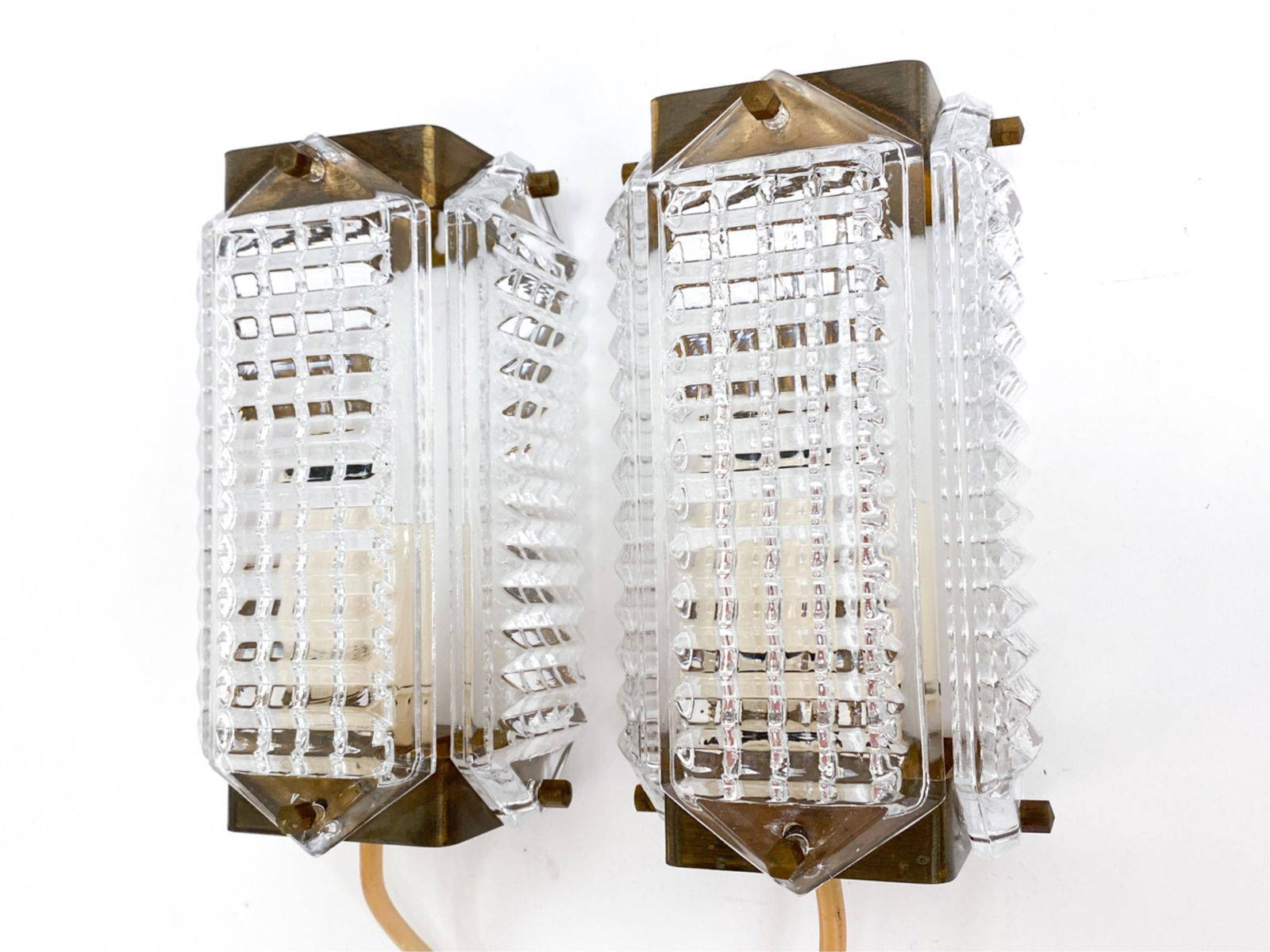 PAIR OF ORREFORS GLASS WALL SCONCES, C. 1960'S (1 of 6)