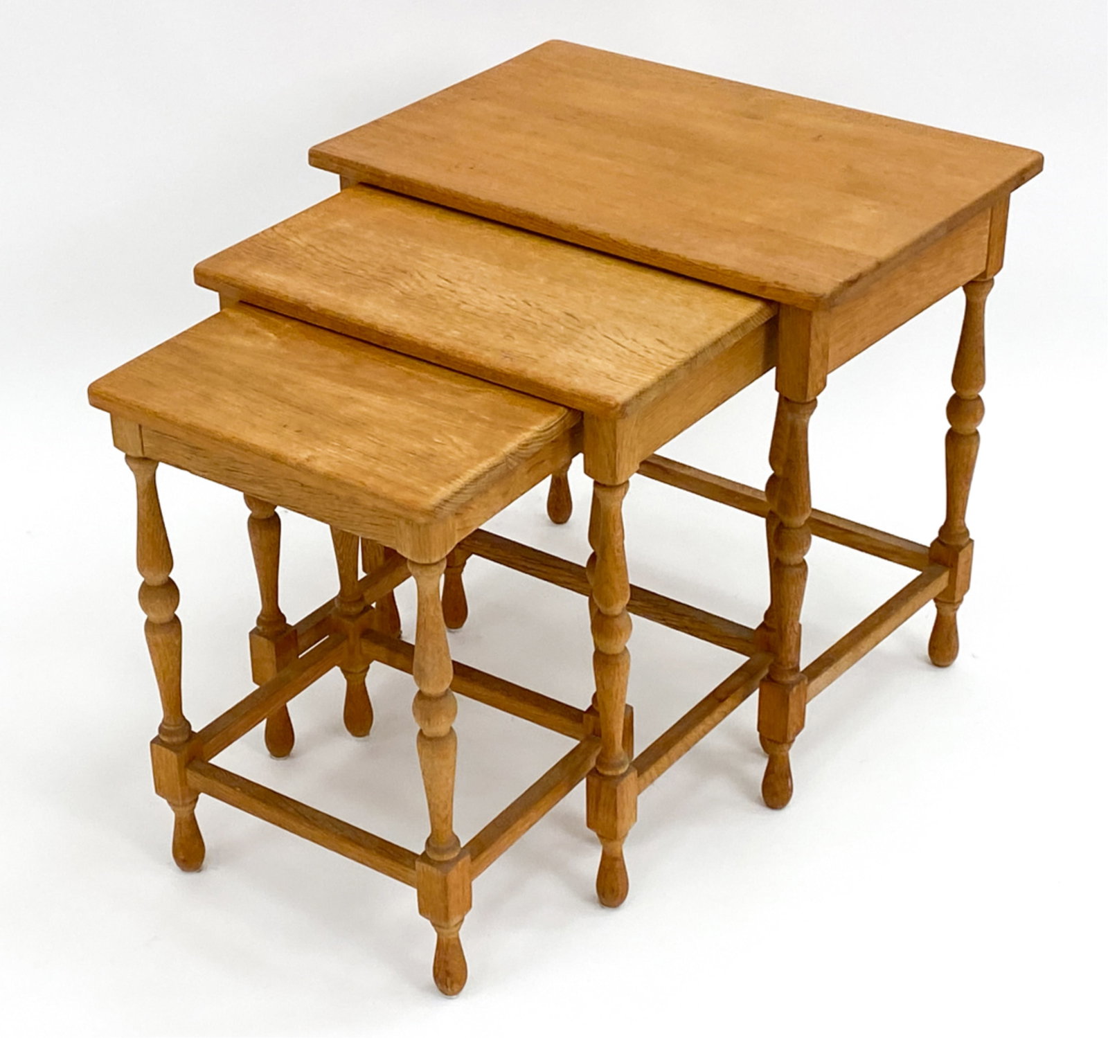 DANISH OAK NESTING TABLES STYLE HENNING KJAERNULF (1 of 12)