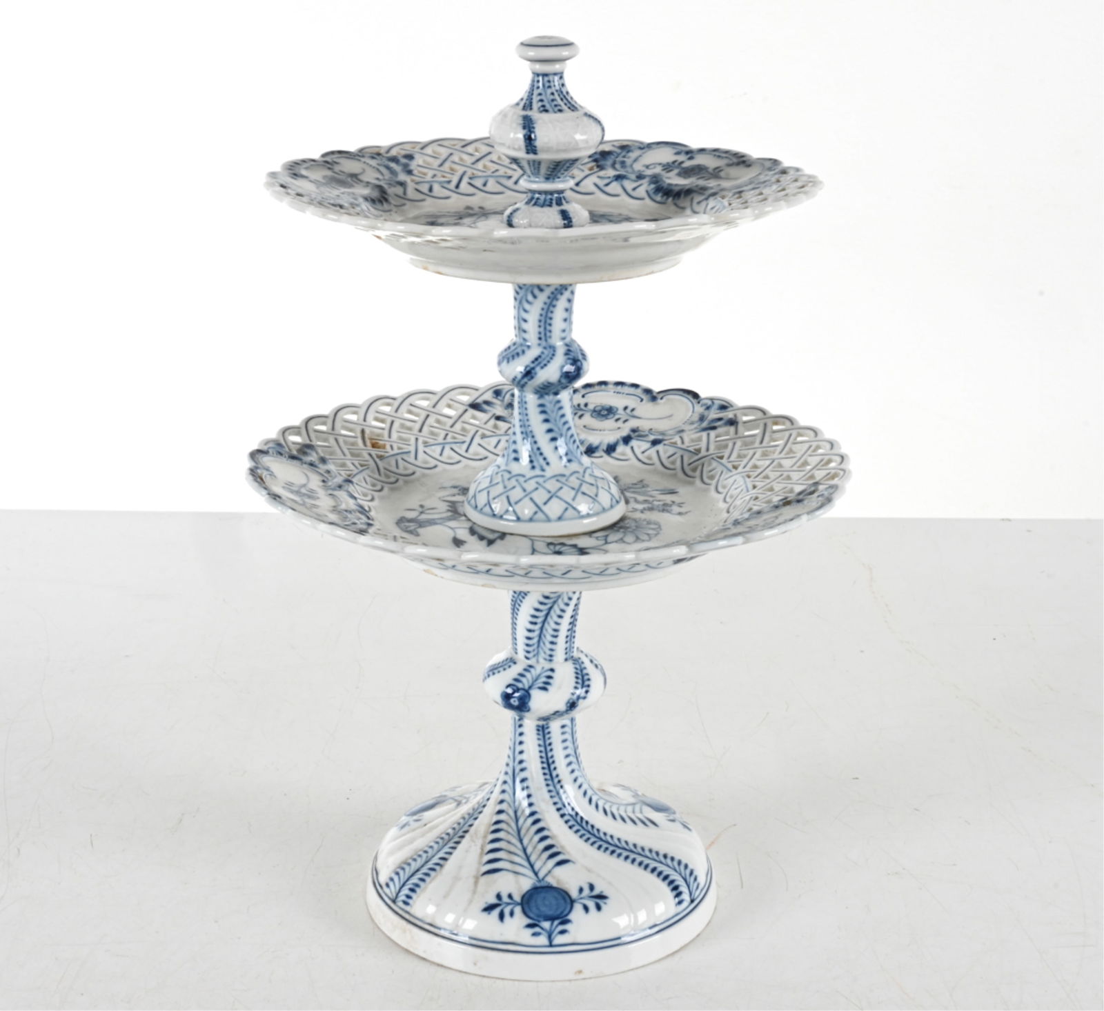 ATTR. MEISSEN PORCELAIN TWO TIER SERVING STAND (1 of 12)