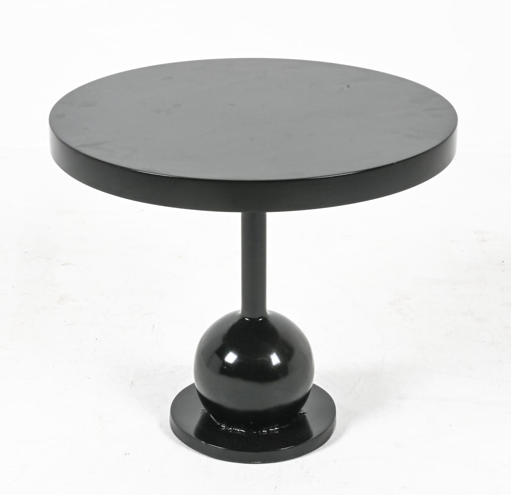 SIDE TABLE WITH BRONZE BALL PEDESTAL BASE (1 of 9)