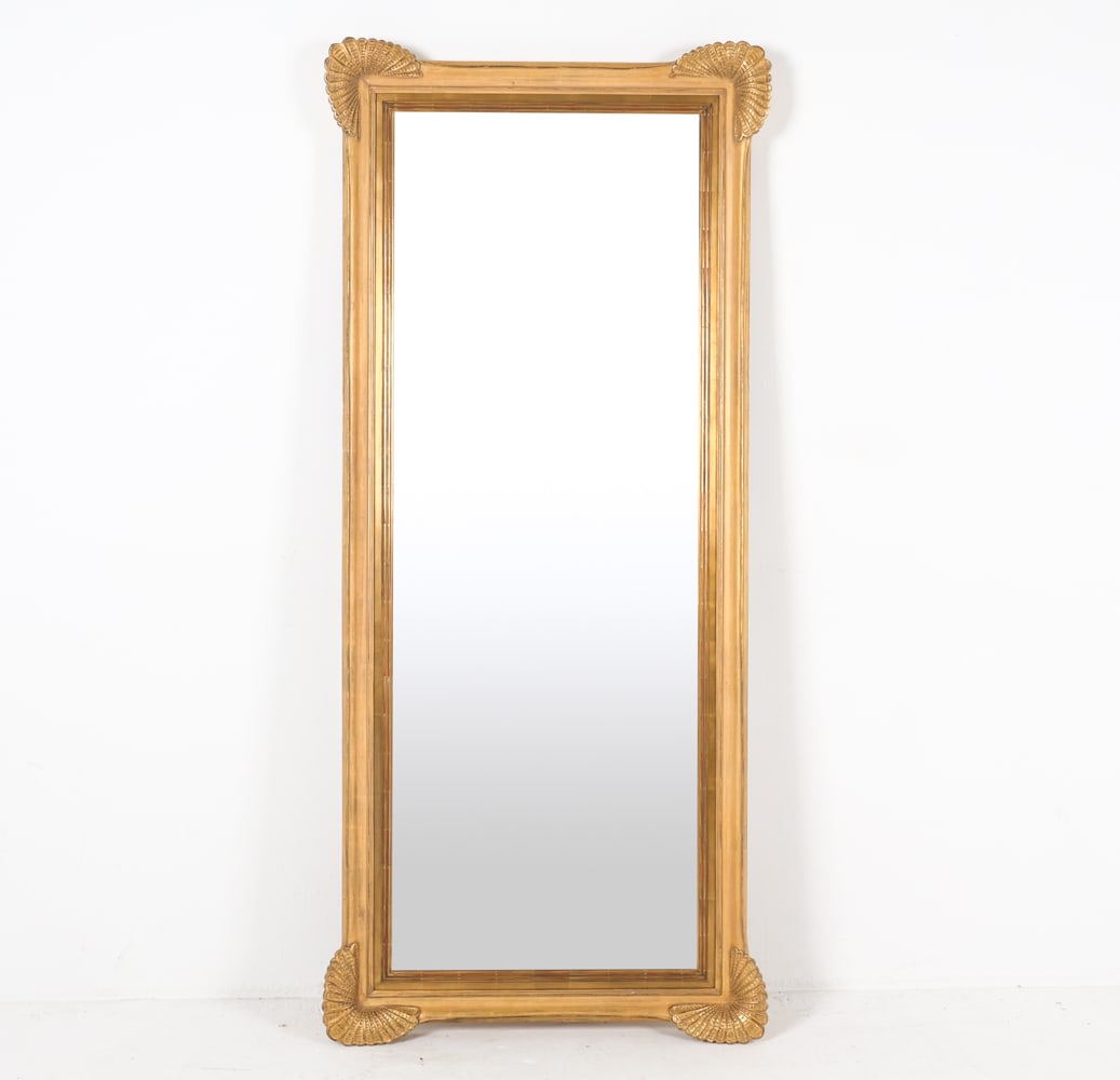 LARGE GILDED REGENCY STYLE MIRROR (1 of 9)