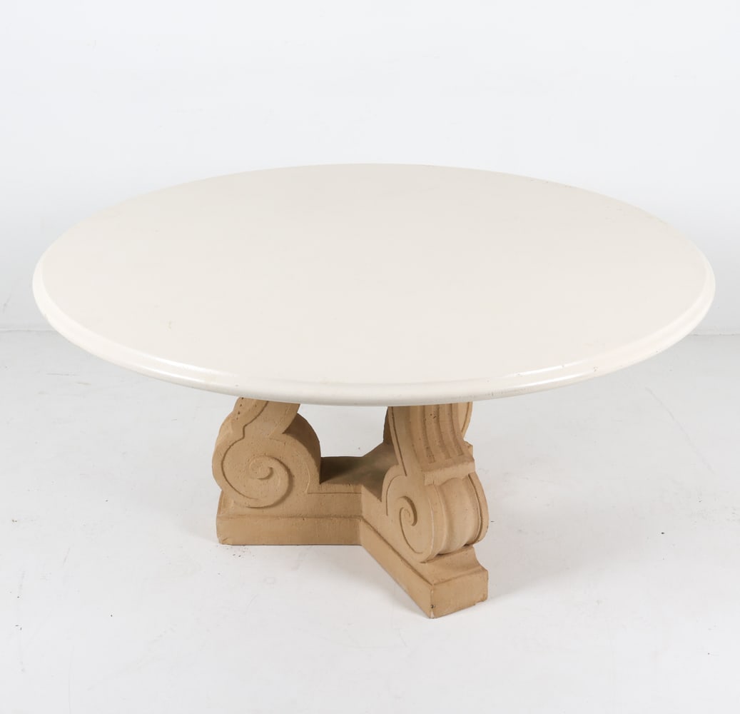 NEOCLASSICAL CAST STONE BASE TABLE (1 of 13)