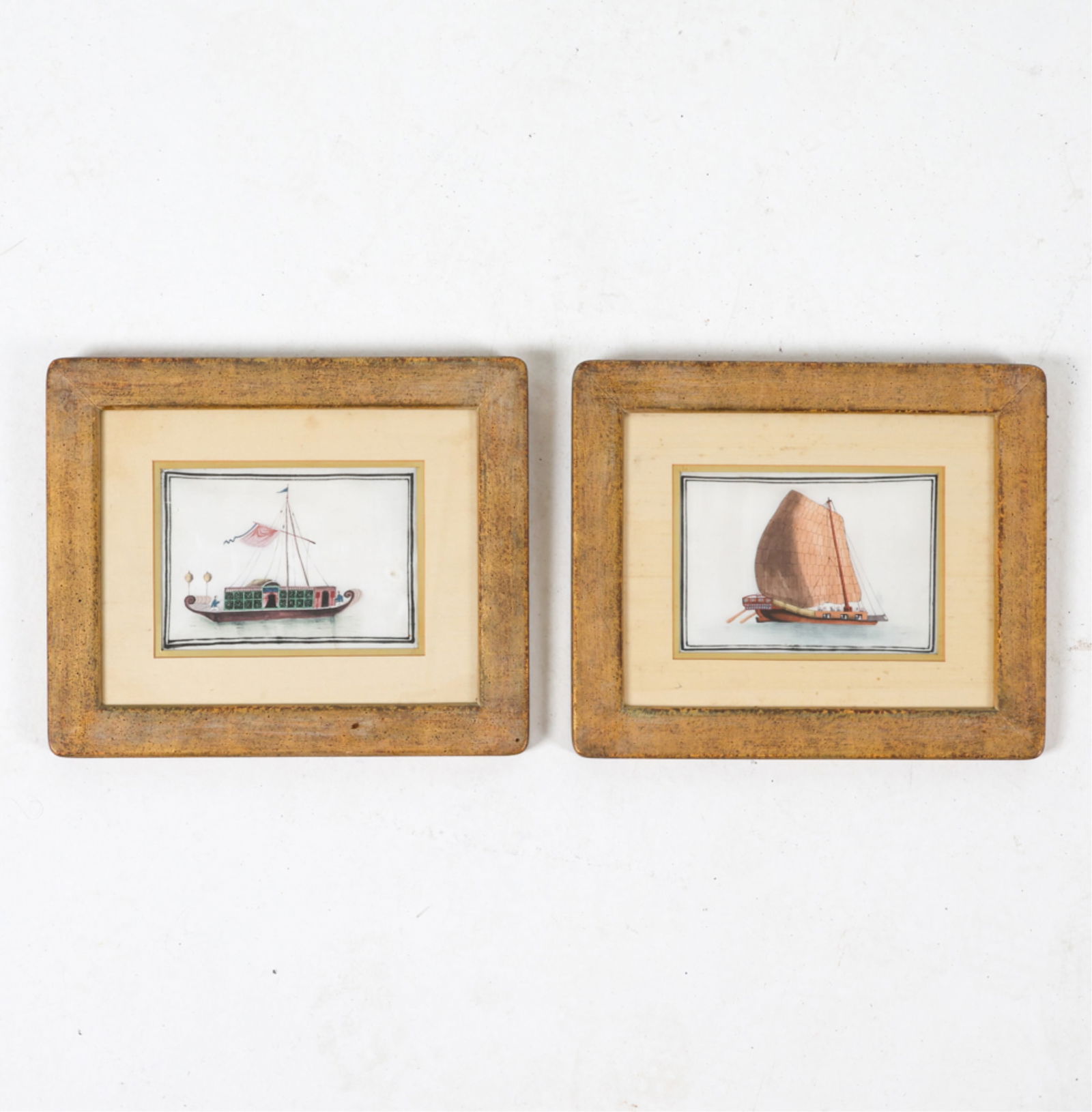 (2) ANTIQUE CHINESE PITH WATERCOLOR PAINTINGS (1 of 8)