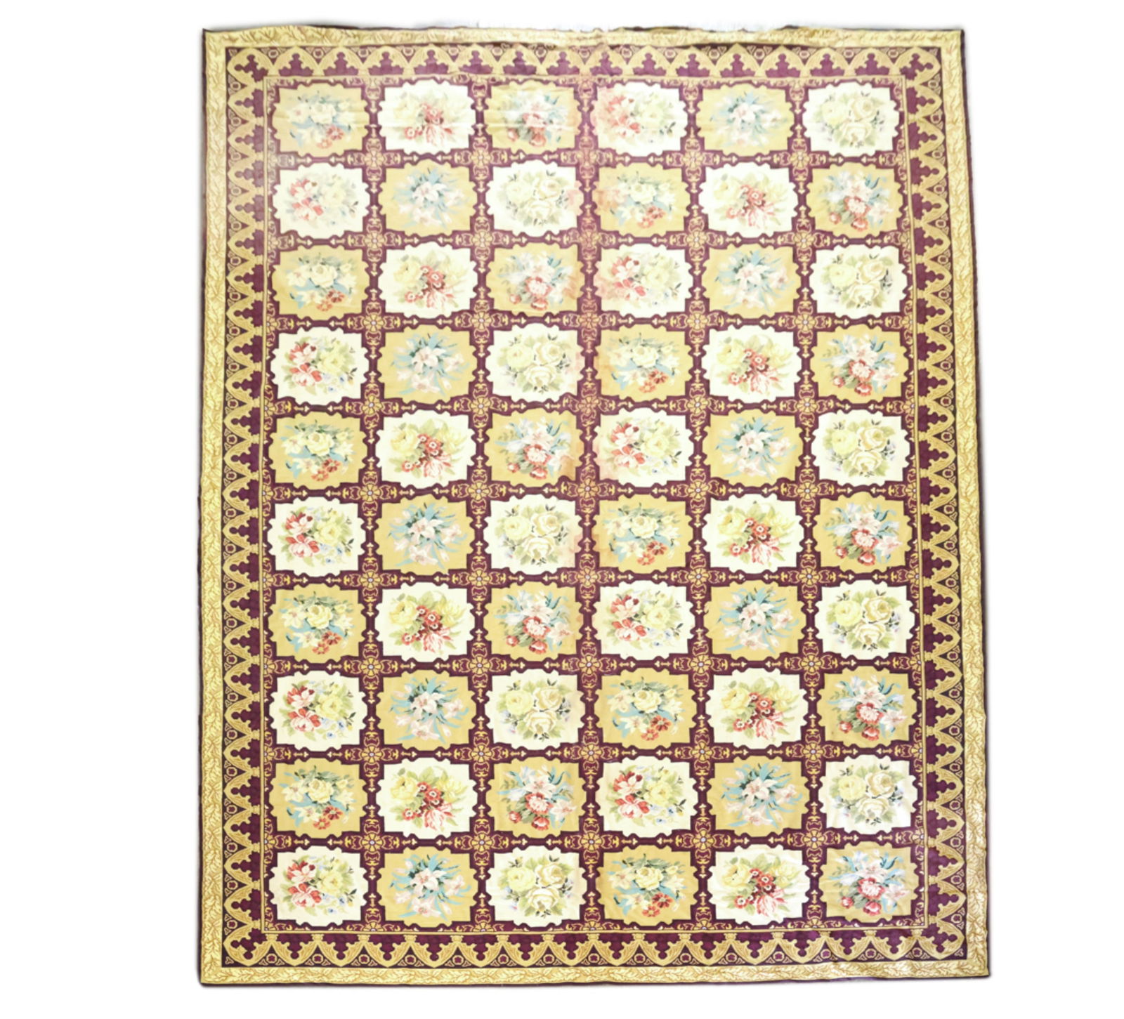 SIGNED PALACE SIZED NEEDLEPOINT FLORAL RUG (1 of 15)