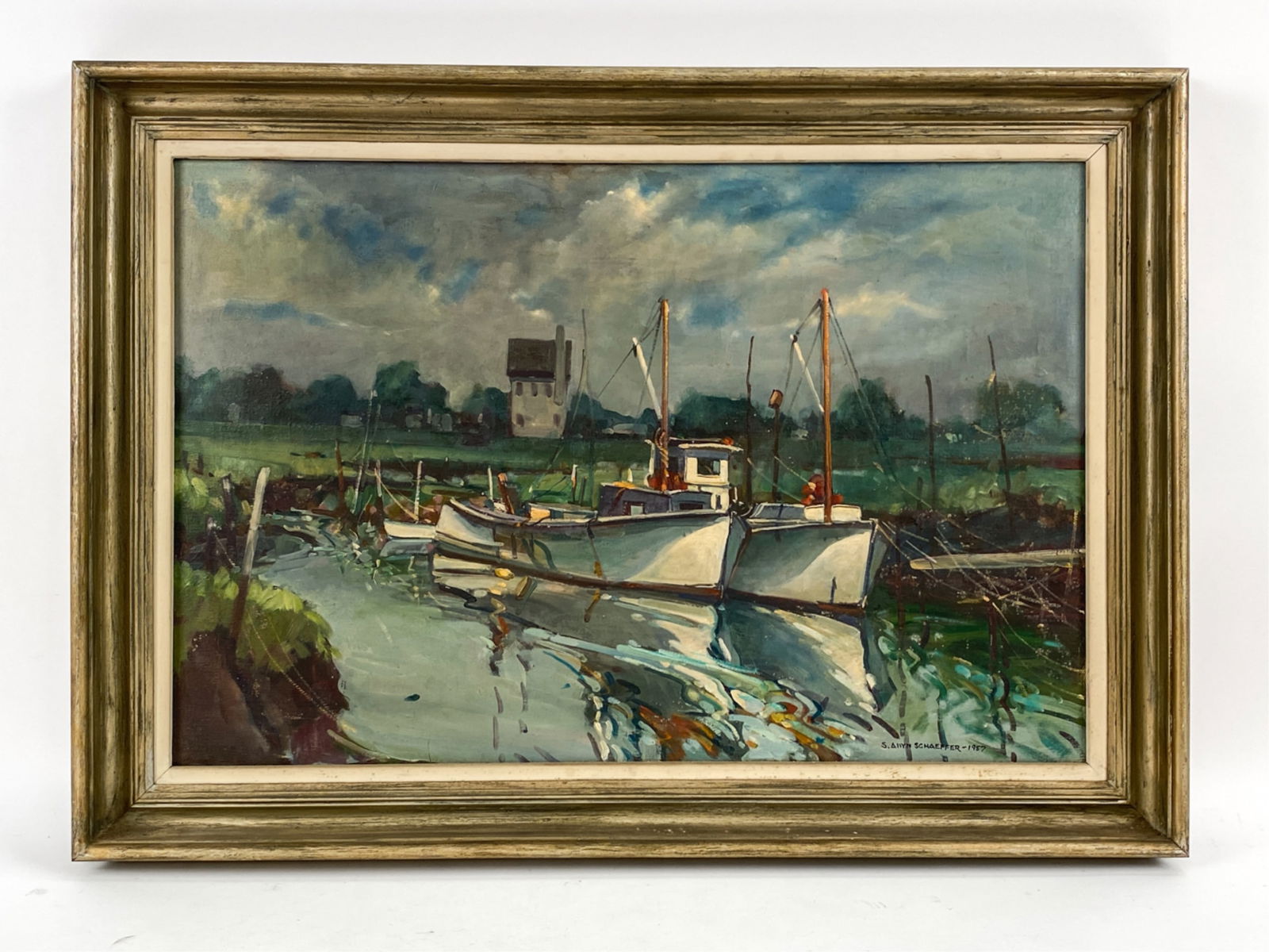 S. ALLYN SCHAEFFER (B. 1935) O/C HARBOR SCENE (1 of 12)