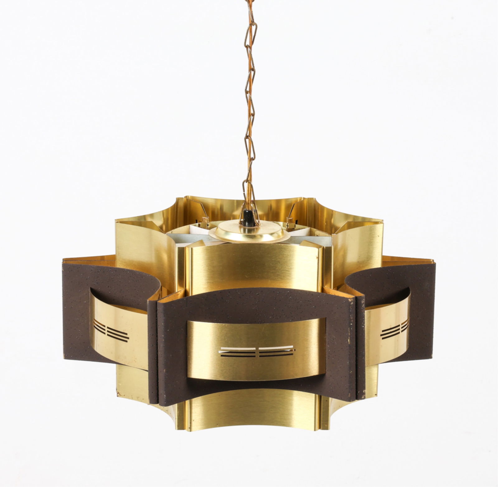 BRASS PENDANT CHANDELIER BY WERNER SCHOU (1 of 13)