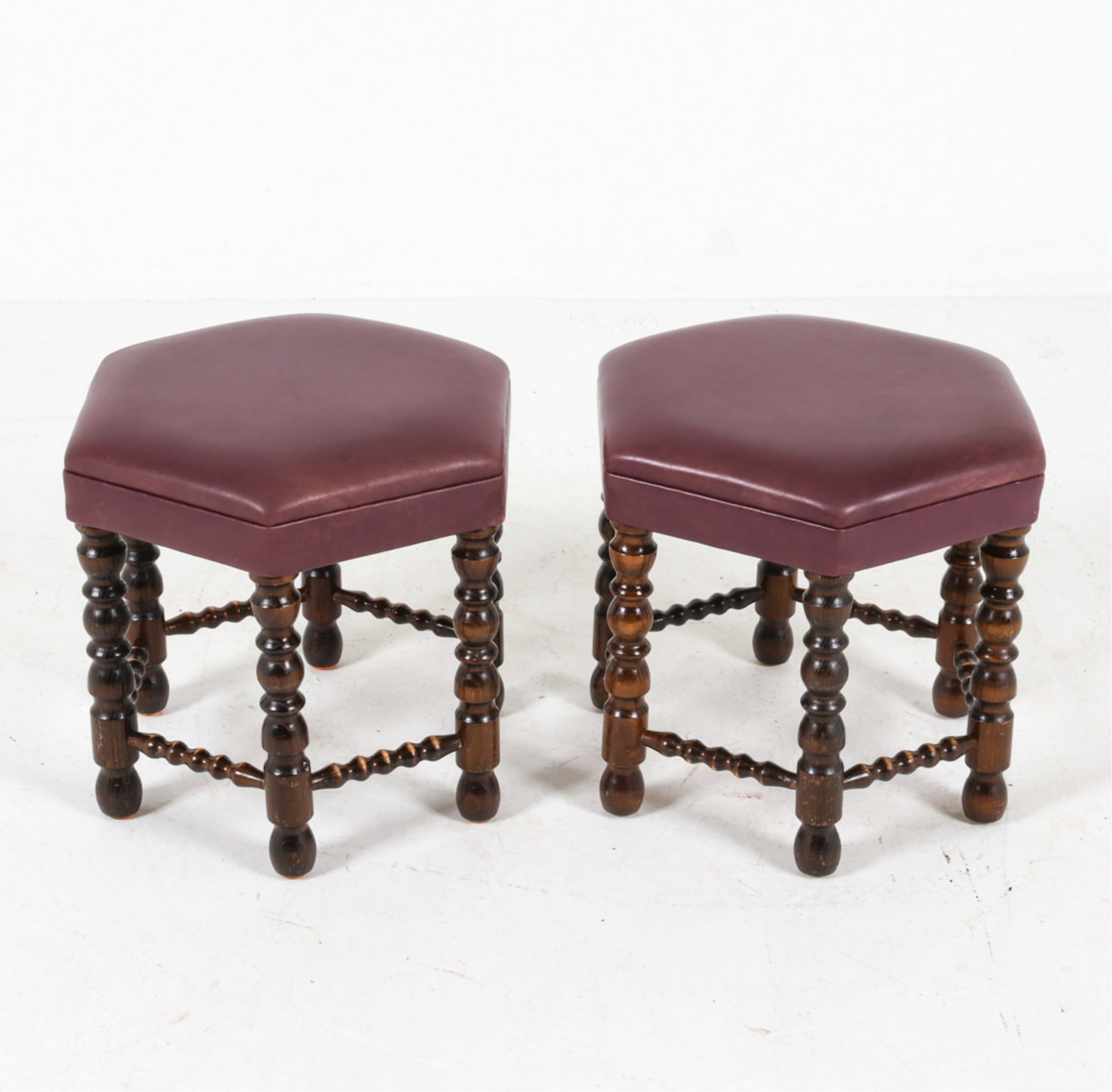 (2) SCANDINAVIAN LEATHER STOOLS (1 of 12)