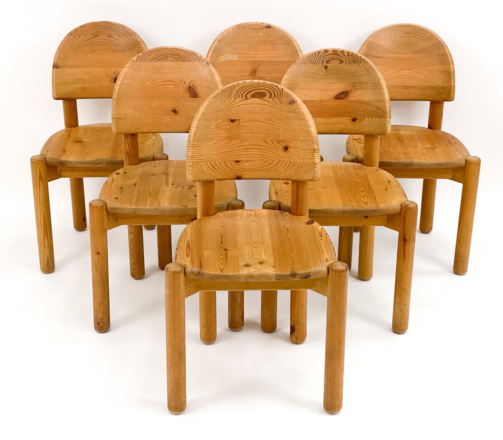 (6) DUTCH PINE, STYLE OF DAUMILLER DINING CHAIRS (1 of 15)