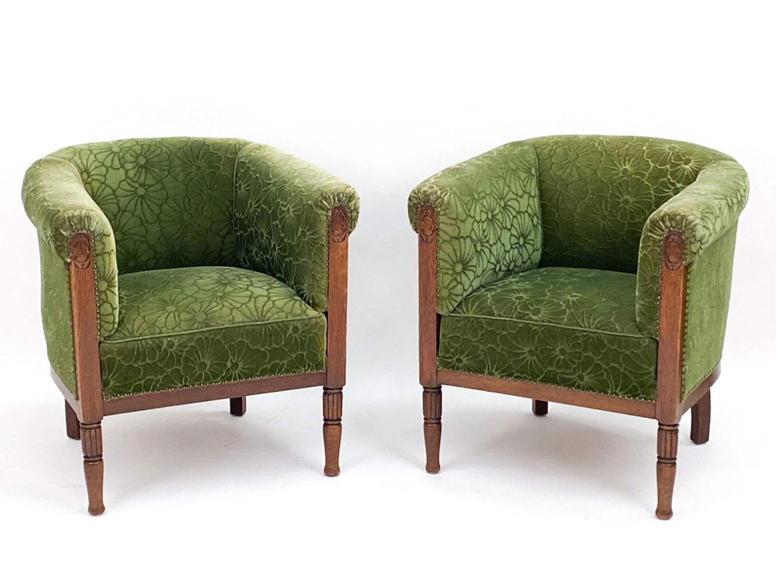 PAIR DUTCH ART DECO LOUNGE CHAIRS, C.1930S (1 of 13)