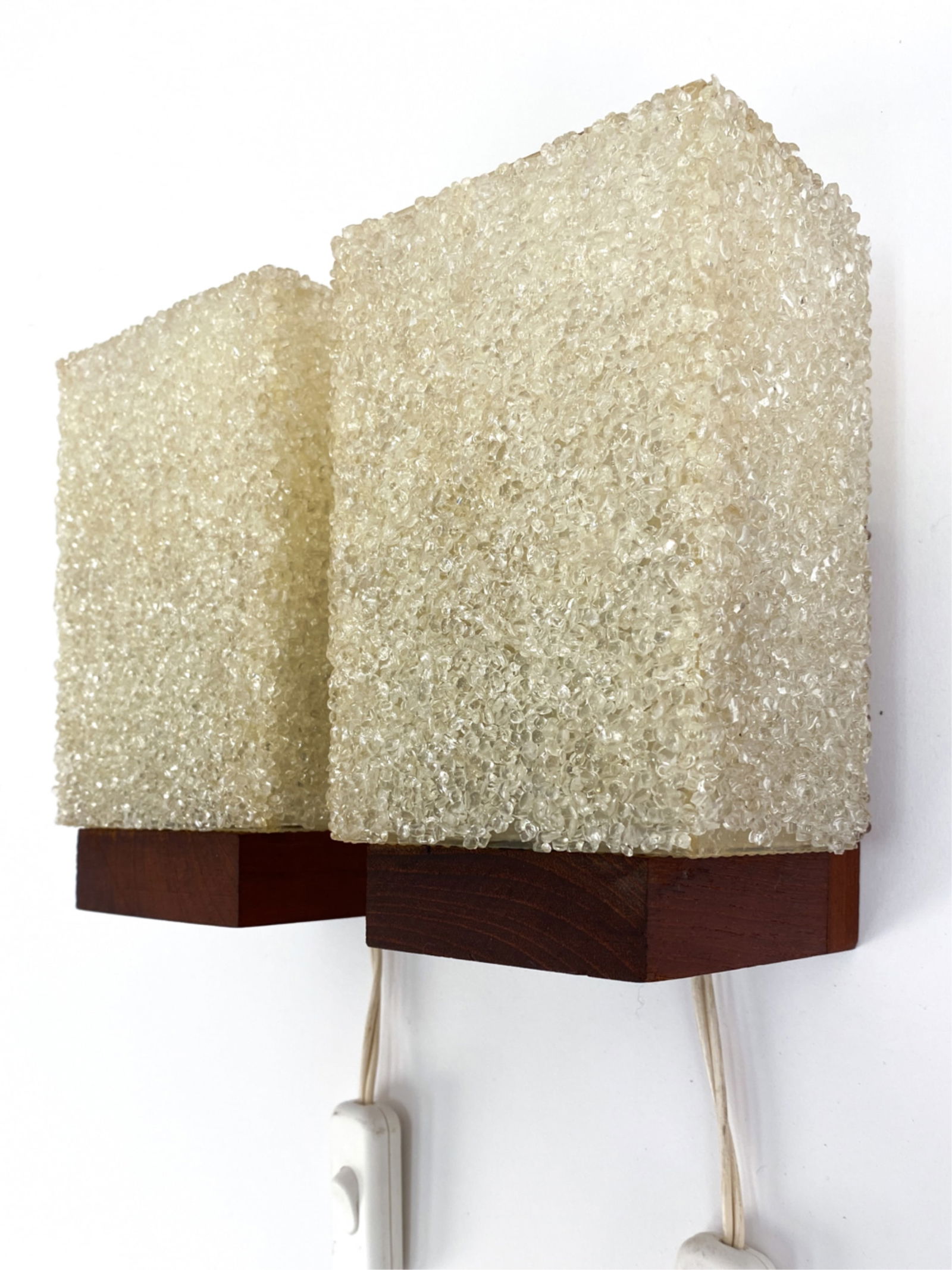 PAIR DUTCH MAHOGANY WALL LIGHTS. C.1950'S (1 of 6)