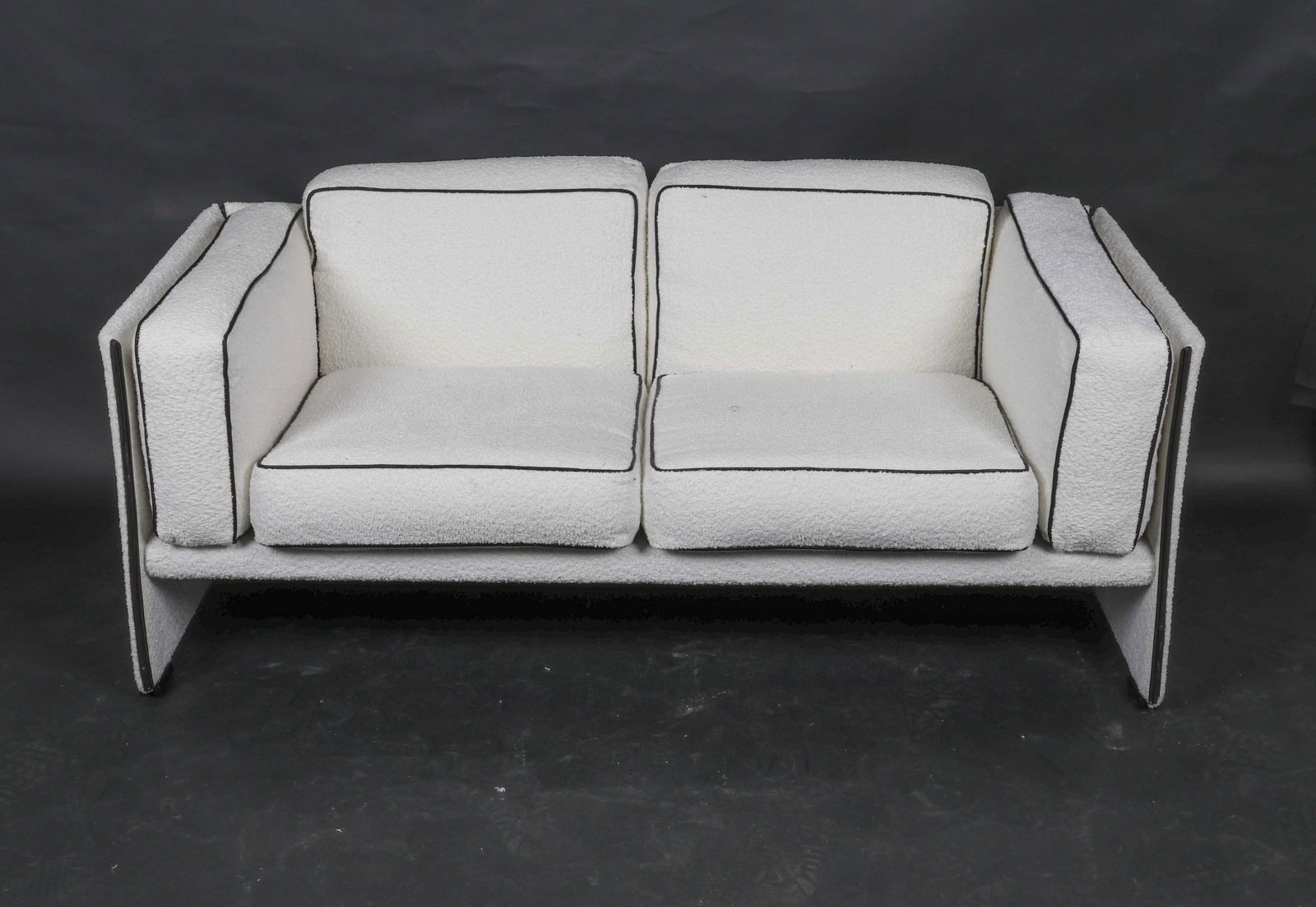 BOUCLE AND LEATHER 'DUC' SOFA BY MARIO BELLINI (1 of 12)