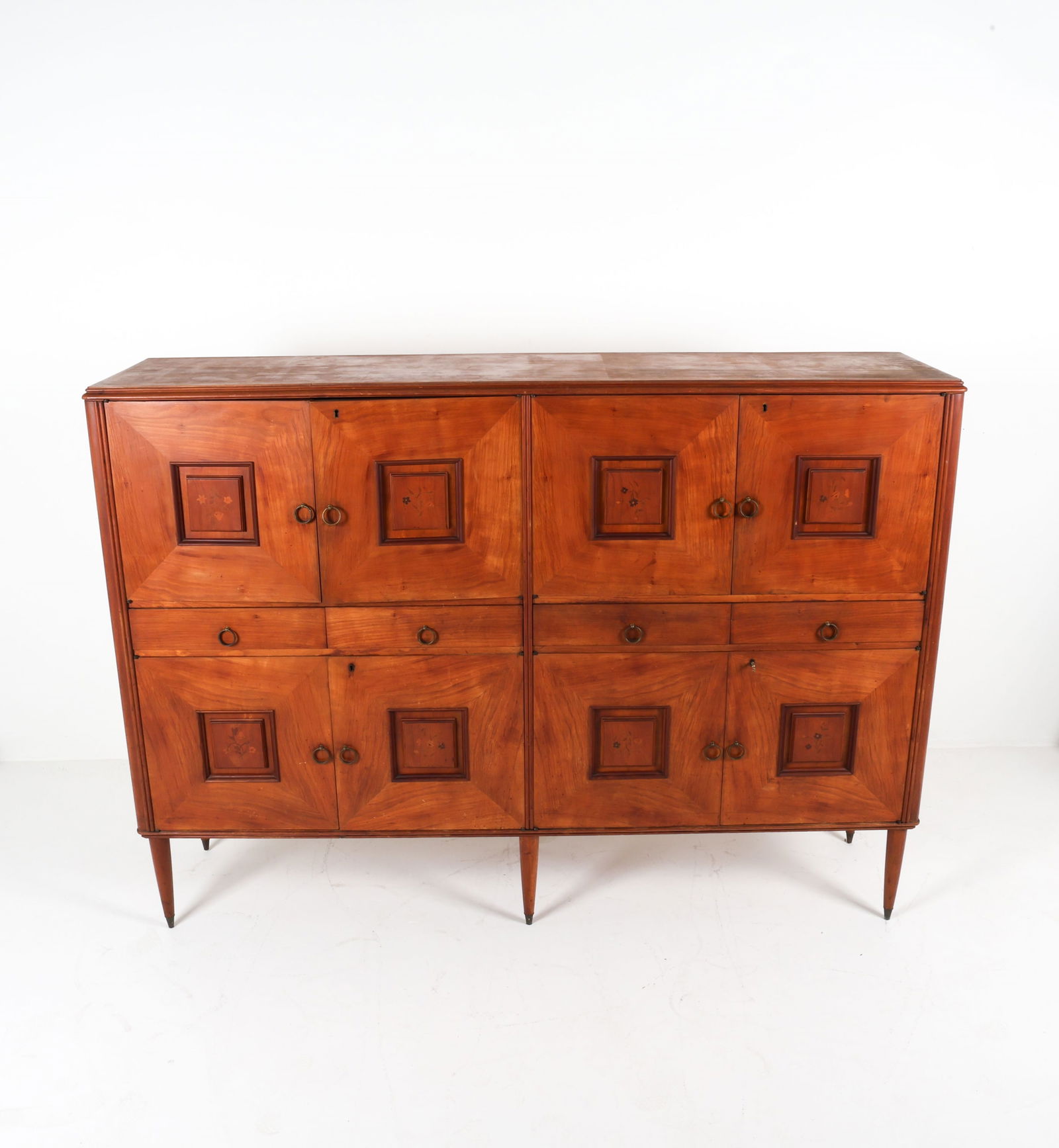 ITALIAN CHERRY WOOD SIDEBOARD WITH INLAY (1 of 17)