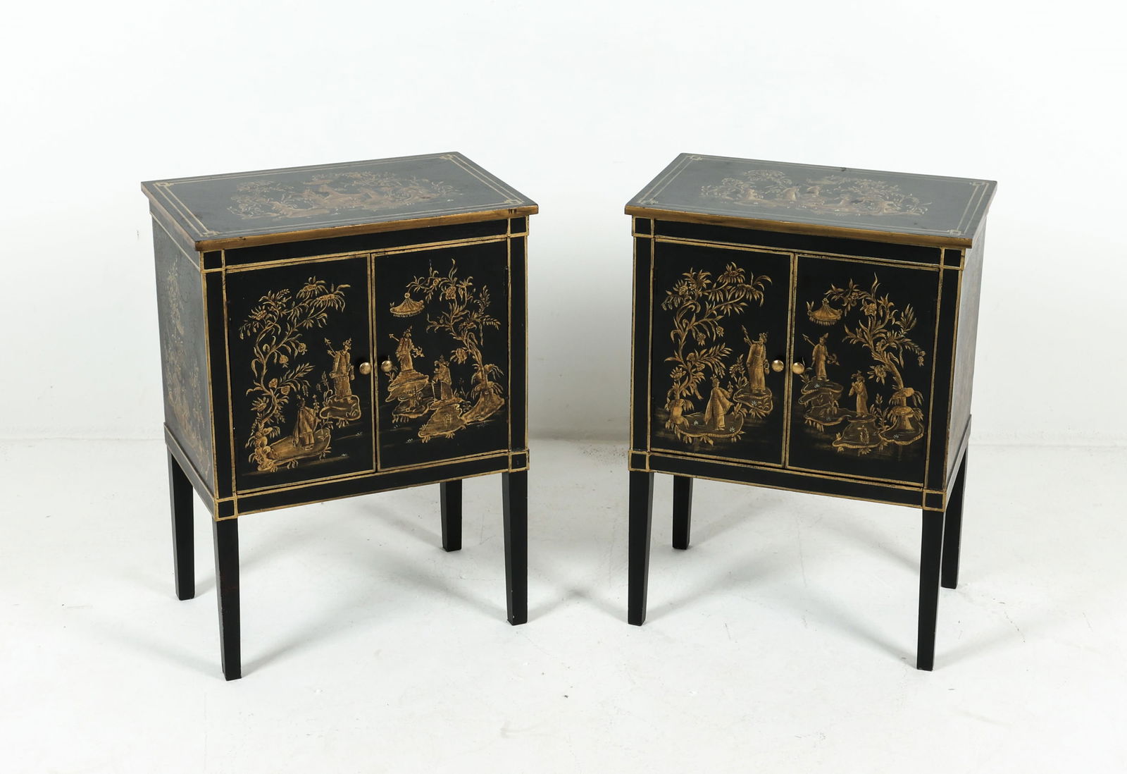 (2) PAINTED CHINOISERIE NIGHTSTANDS FROM OKA (1 of 16)