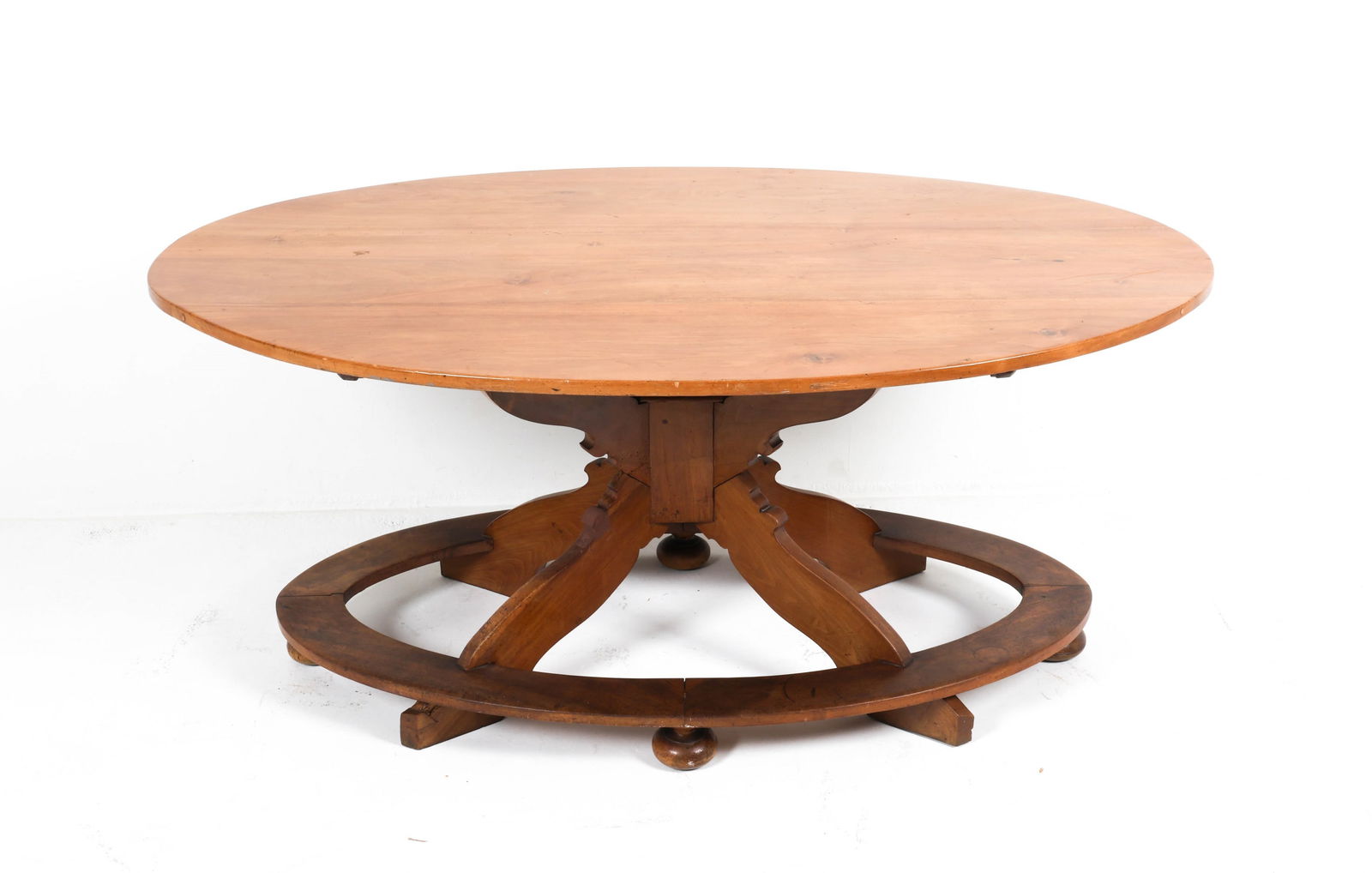 ANTIQUE SWISS OVAL FARMHOUSE TABLE, 18TH C (1 of 18)
