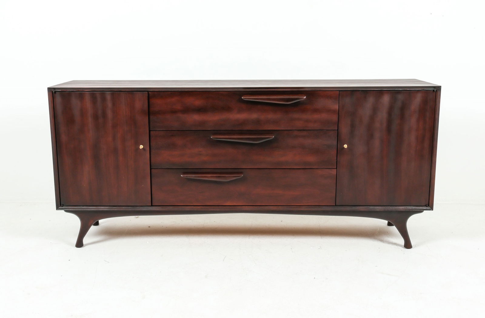 SCULPTURAL WALNUT CREDENZA SIDEBOARD (1 of 17)