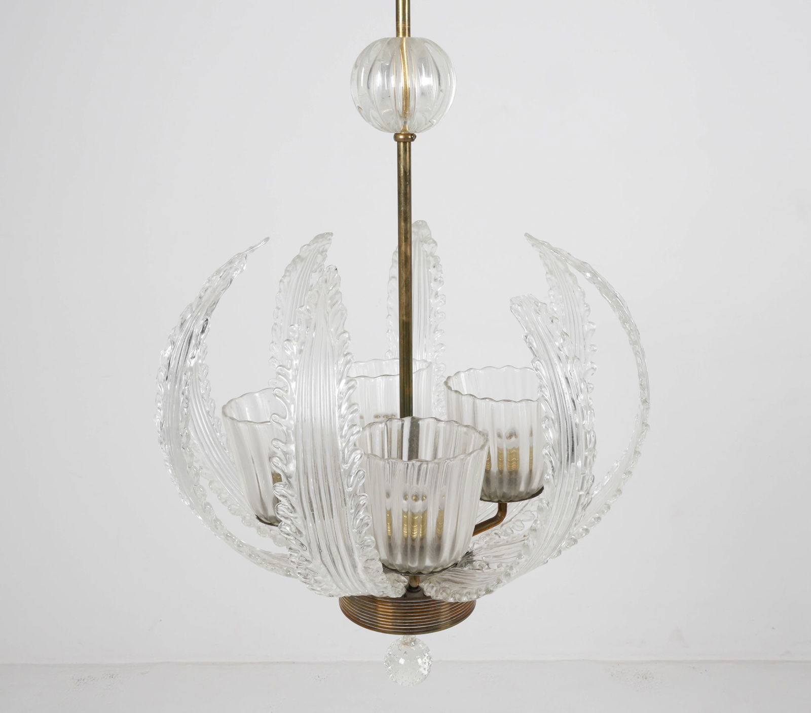MURANO GLASS AND BRASS CHANDELIER (1 of 14)