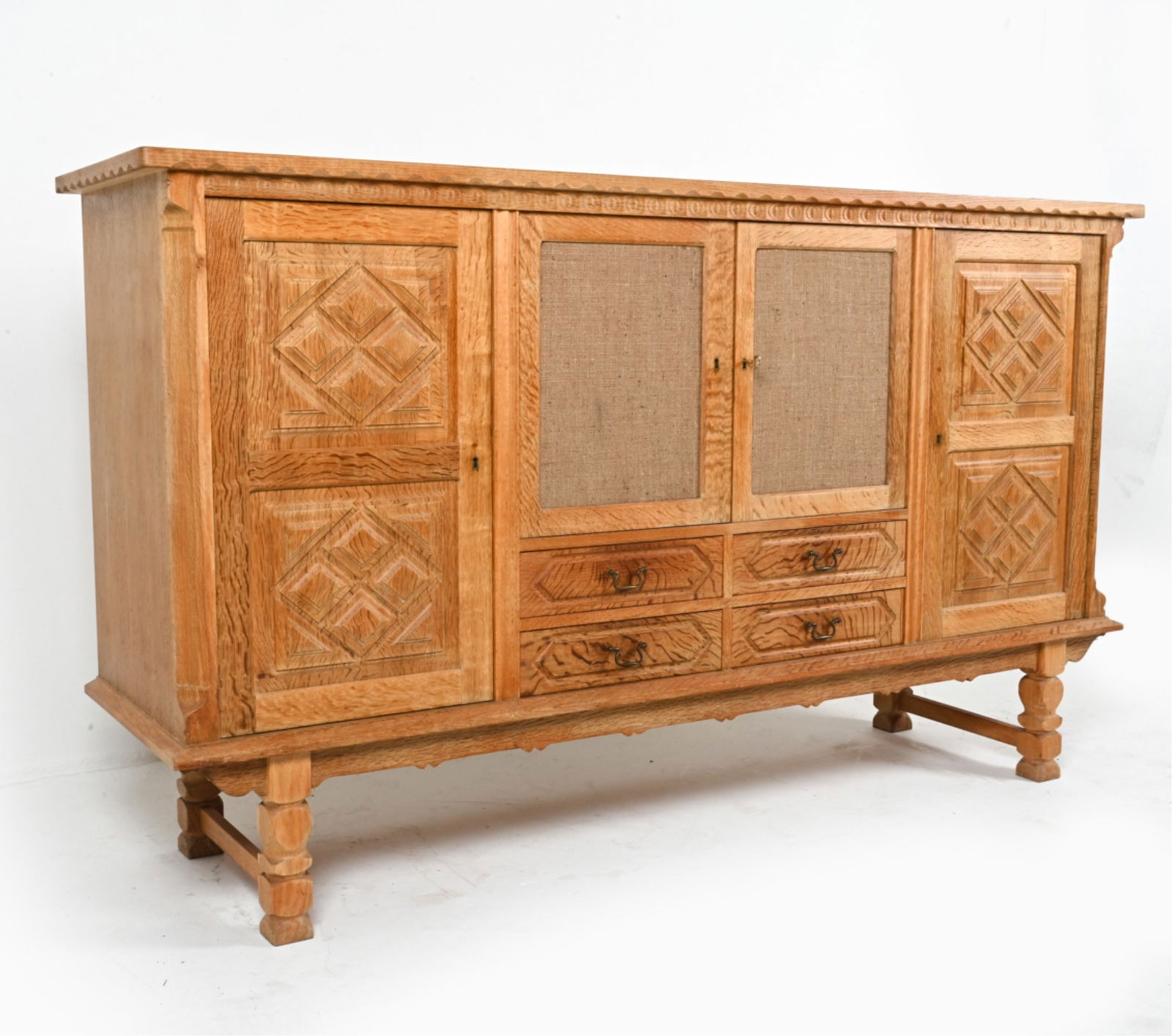 DANISH BRUTALIST OAK SIDEBOARD, C.1970'S (1 of 18)