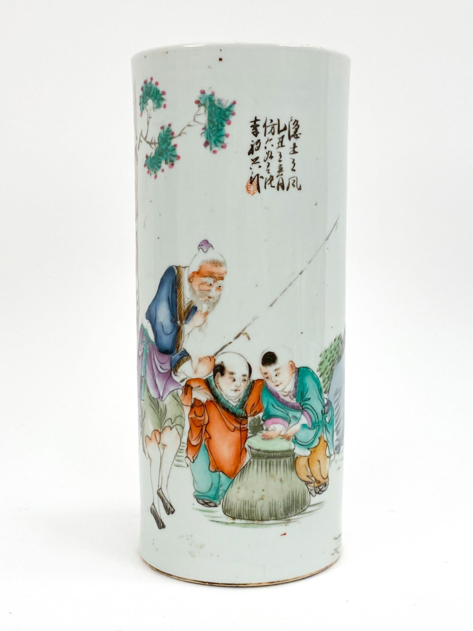 ANTIQUE CHINESE POLYCHROME HAT STAND, C.1890 (1 of 10)