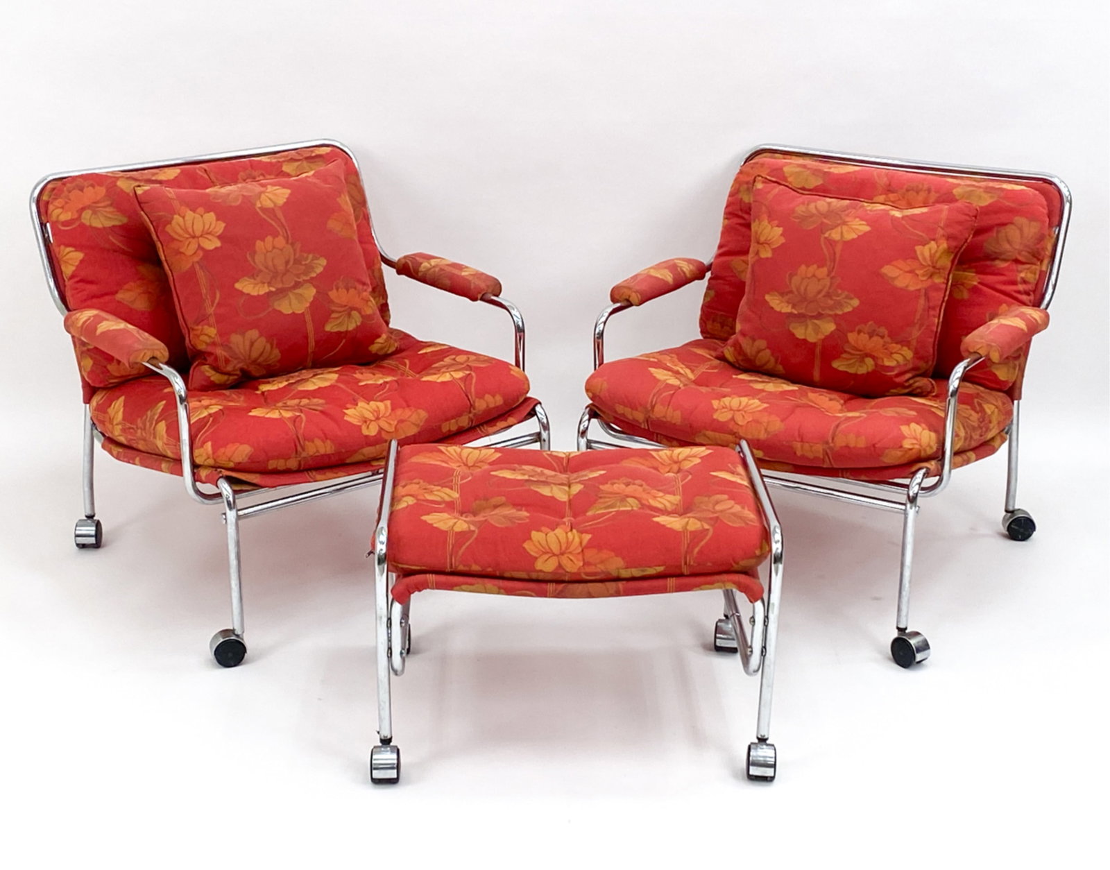 BRUNO MATHSSON FOR DUX LOUNGE CHAIRS & OTTOMAN (1 of 14)