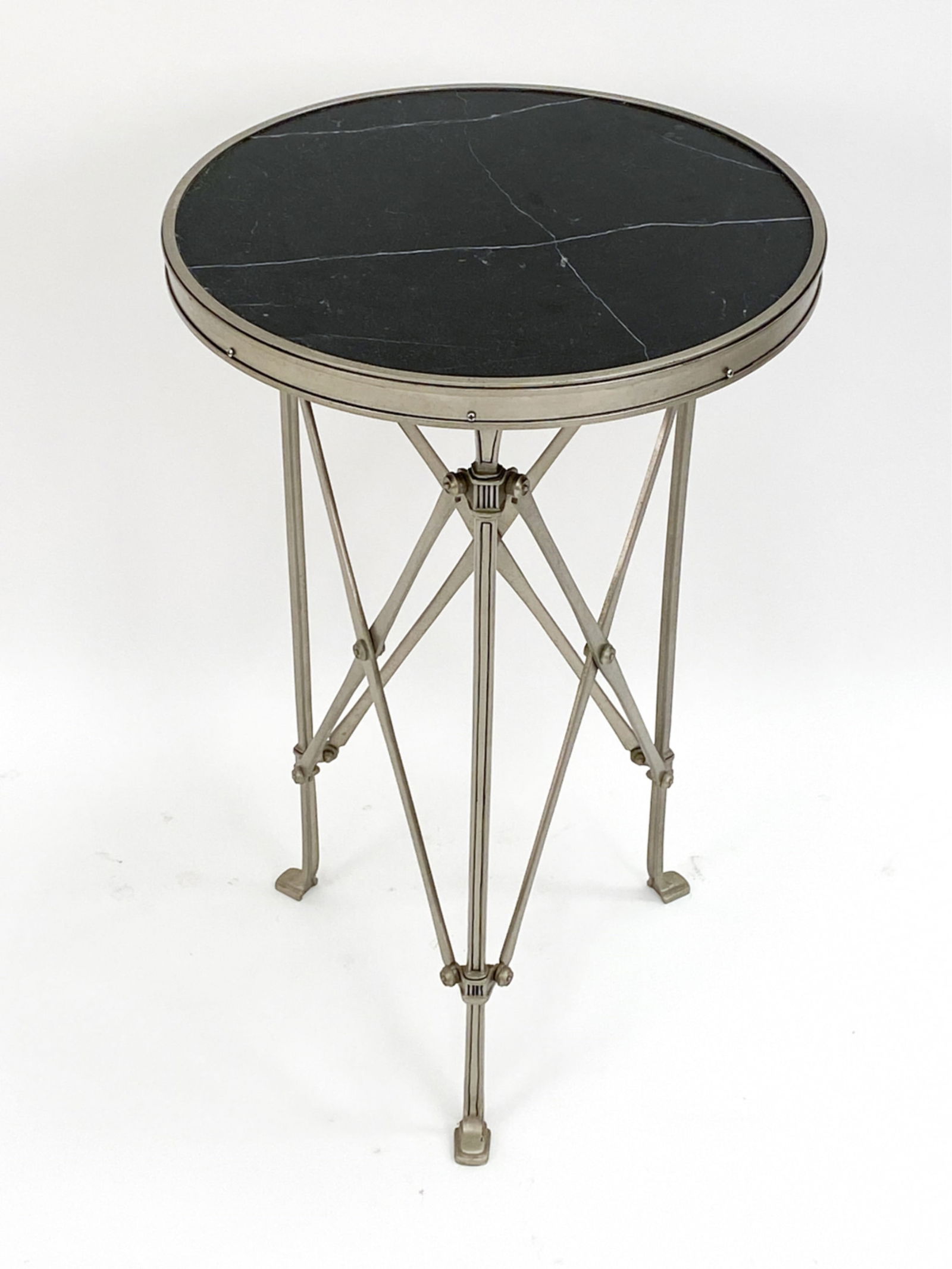 MARBLE & BRASS SIDE TABLE IN STYLE OF GUERIDON (1 of 9)