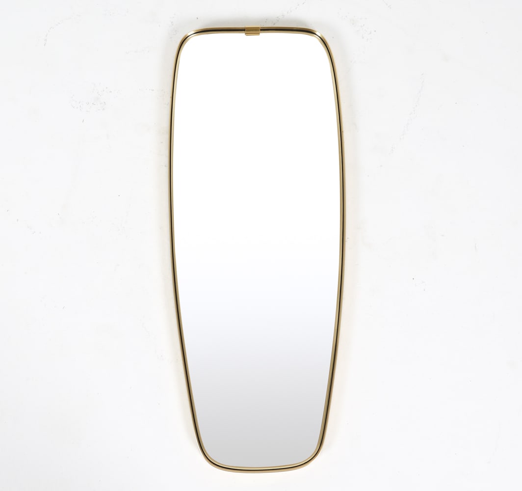 ATOMIC BRASS AND GLASS MIRROR, C.1950'S (1 of 8)