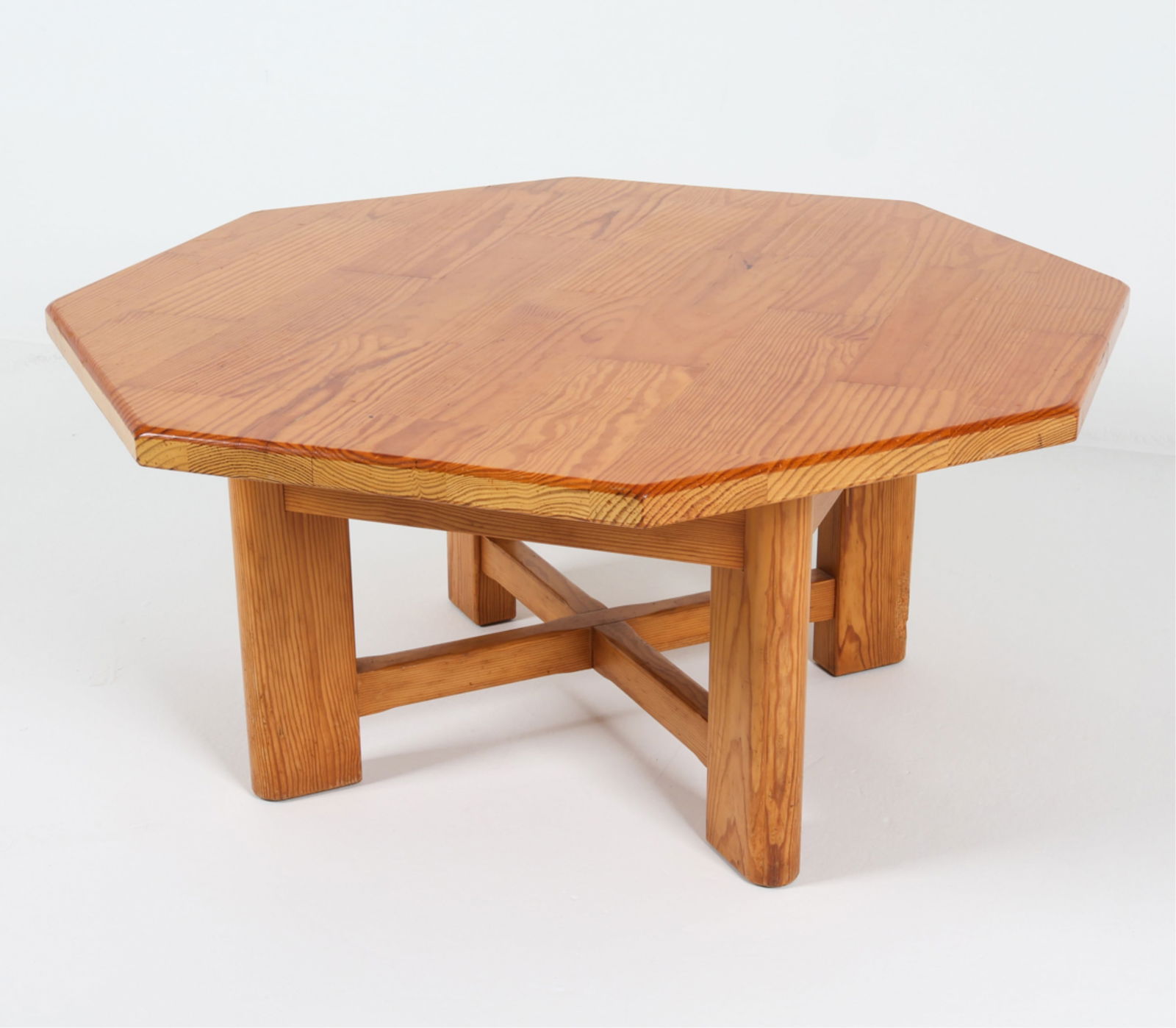 SWEDISH PINE OCTAGONAL COFFEE TABLE, C.1970'S (1 of 12)