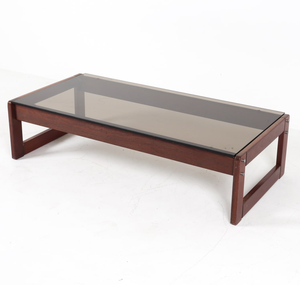 SCANDINAVIAN STAINED OAK AND GLASS COFFEE TABLE (1 of 12)