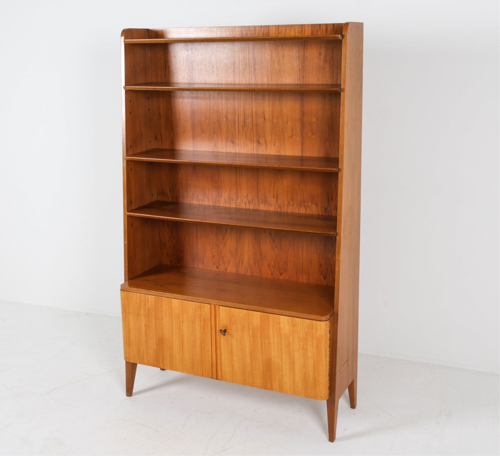 GERMAN WALNUT BOOKSHELF CABINET, C.1960'S (1 of 15)