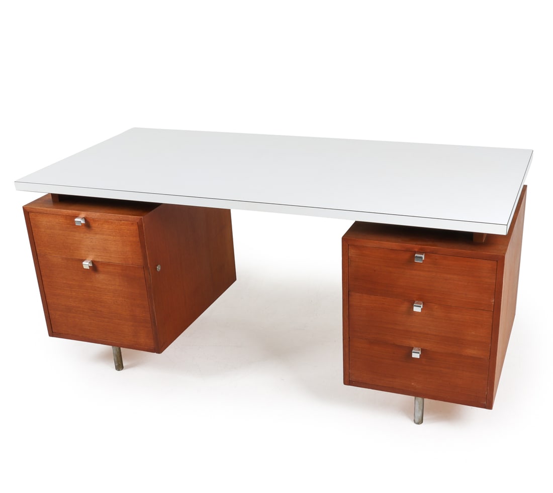 MID-CENTURY TEAK DESK GEORGE NELSON, C.1950'S (1 of 15)