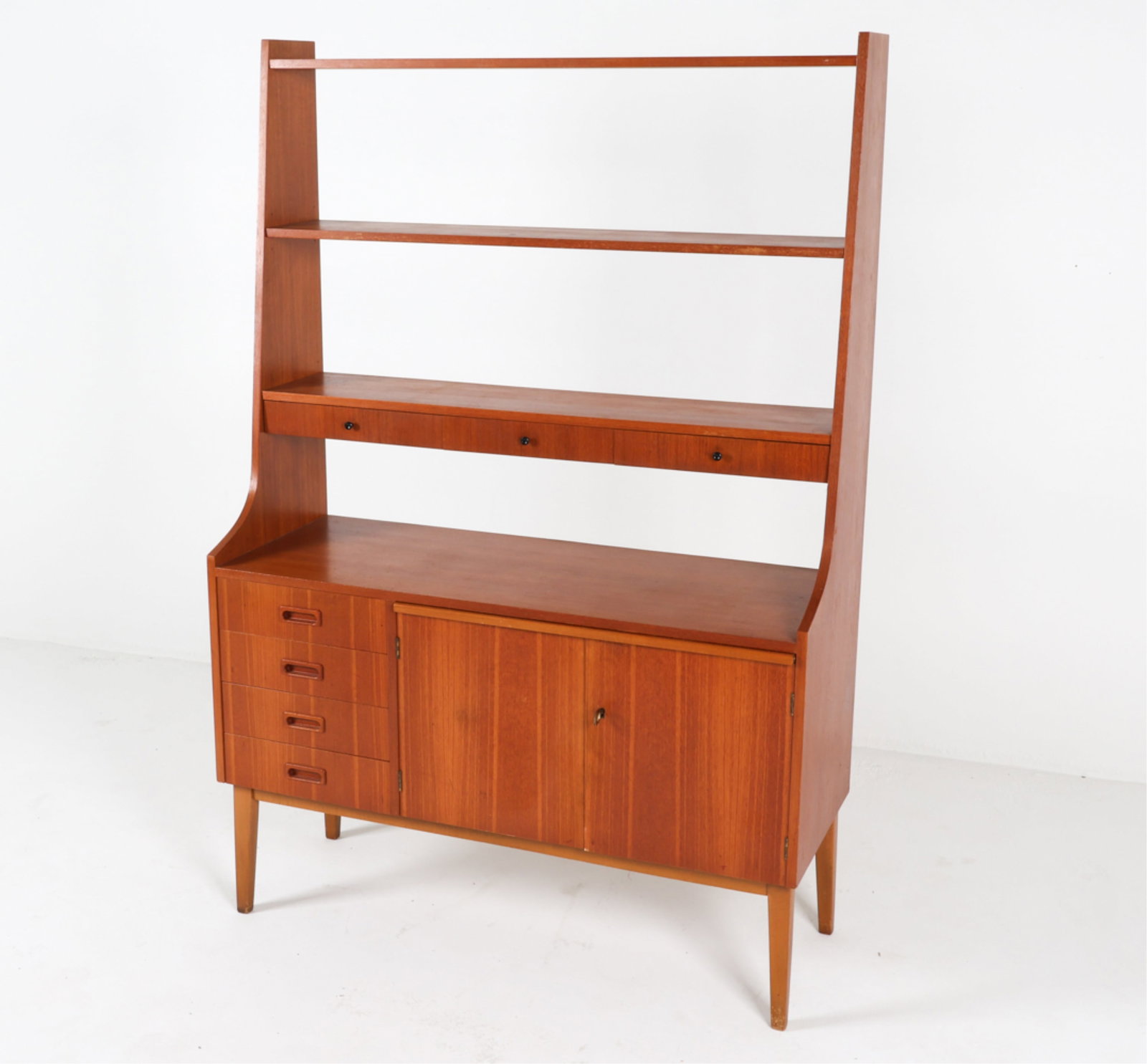 SWEDISH TEAK BOOKCASE CABINET, CIRCA 1960'S (1 of 15)
