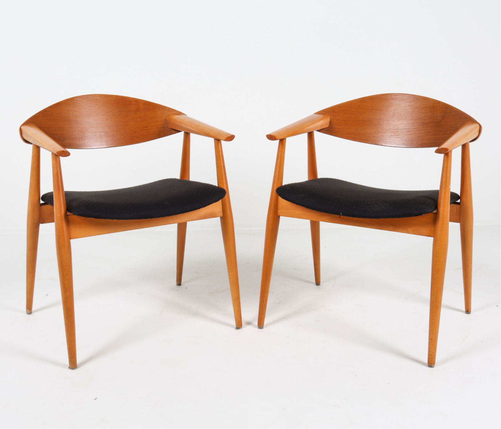 DANISH BEECH ARMCHAIRS, C.1970'S (1 of 12)